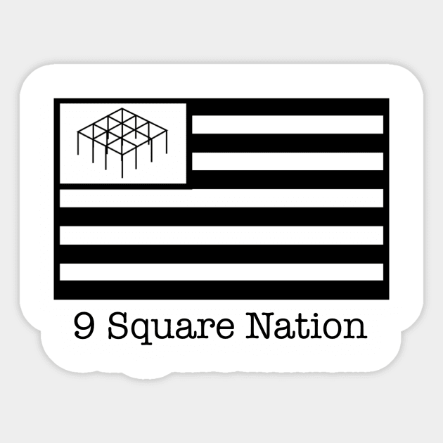 9 Square Nation White Flag Design Sticker by LarBear